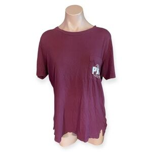 VS PINK Dark Pink Small Logo Pocket Tee